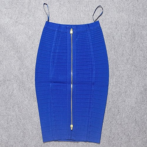 HLBandage Women's High Waist Elastic Rayon Bandage Pencil Skirt(S, Blue) - Image 4