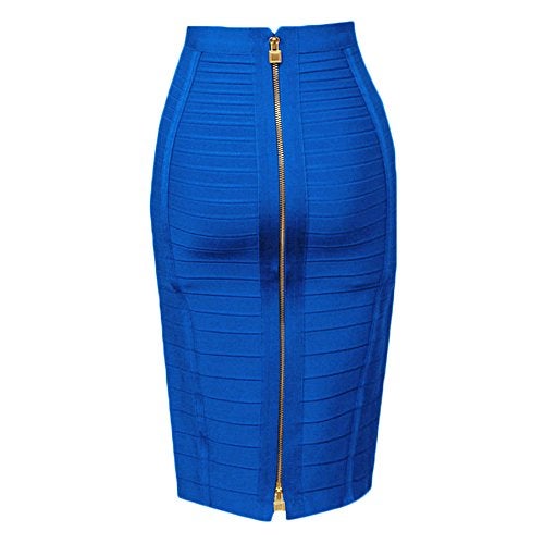 HLBandage Women's High Waist Elastic Rayon Bandage Pencil Skirt(S, Blue) - Image 2