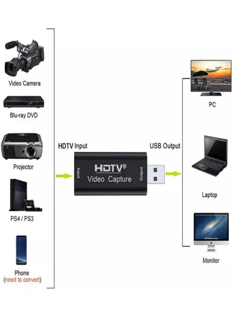 بطاقة التقاط فيديو HDMI بدقة 4K ومسجل صوت وفيديو USB للبث المباشر والألعاب - Image 2