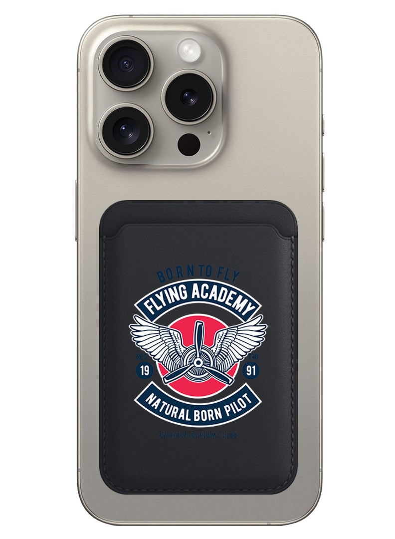 Theodor Magnetic Wallet, Compatible with MagSafe Wallet, for iPhone Wallet, for iPhone 16/15/14/13/12 Series, Not for iPhone 13/12 mini, 3 Card Holder, Vegan Leather, Black - Flying cardio - Image 1