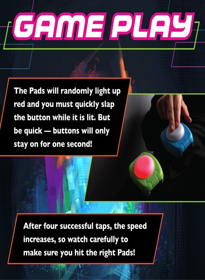 مايندوير لعبة MindWare Flex Flash لتدريب ردود الفعل للأطفال والكبار - لعبة سريعة الإيقاع لتنمية سرعة رد الفعل مع وسادات مضيئة قابلة للارتداء، من 1 إلى 3 لاعبين، للأعمار من 6 سنوات فما فوق - Image 5