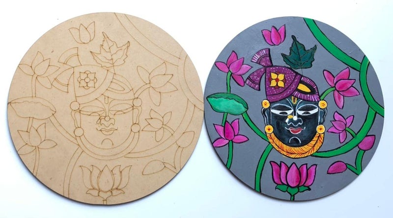 Cloudzy PRE Marked Wooden MDF Art and Craft Marking Wooden Plate Creative Paint Board for Crafts Work Artistic DIY Work Art (Design_1) - Image 5