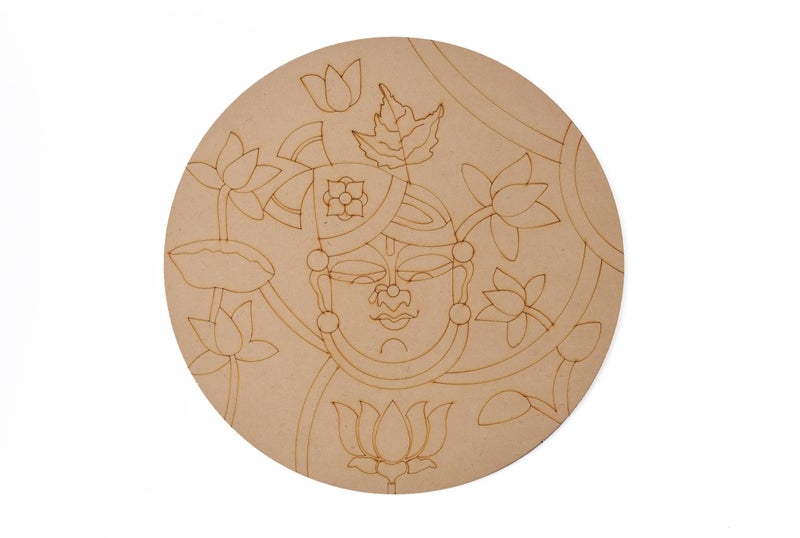 Cloudzy PRE Marked Wooden MDF Art and Craft Marking Wooden Plate Creative Paint Board for Crafts Work Artistic DIY Work Art (Design_1) - Image 1