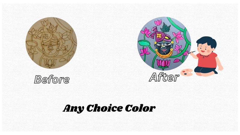 Cloudzy PRE Marked Wooden MDF Art and Craft Marking Wooden Plate Creative Paint Board for Crafts Work Artistic DIY Work Art (Design_1) - Image 4
