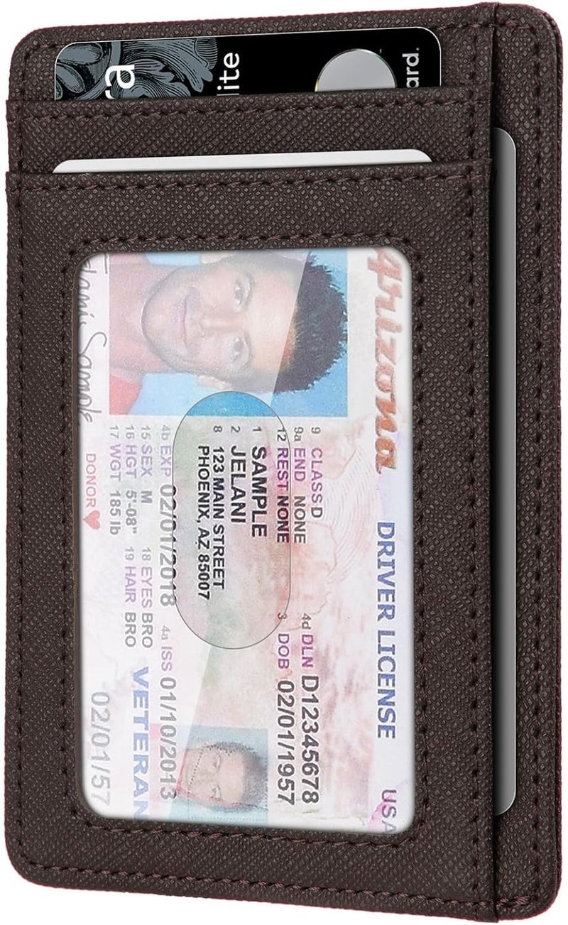 RUNBOX Slim ID Cases Minimalist Front Pocket RFID Blocking Leather Wallets for Men and Women Card Holder Wallets Gifts for men - Image 2