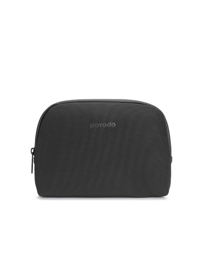 porodo Geneva 1L Tech Accessory Pouch with Cable Organizer & Easy Carry Handle / Water Resistant / Spacious Compartment / Durable Material - Black  - Image 1