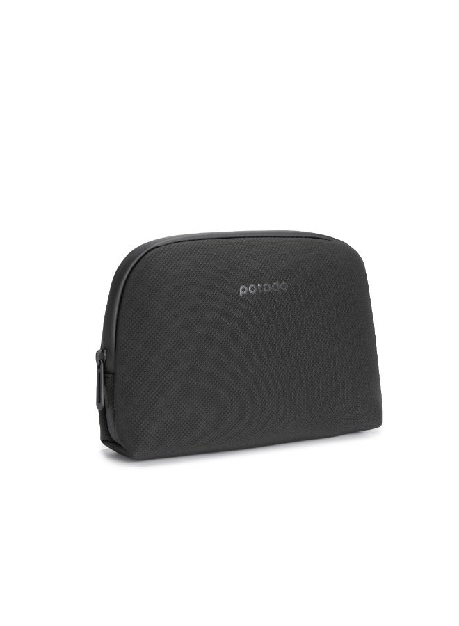 porodo Geneva 1L Tech Accessory Pouch with Cable Organizer & Easy Carry Handle / Water Resistant / Spacious Compartment / Durable Material - Black  - Image 2