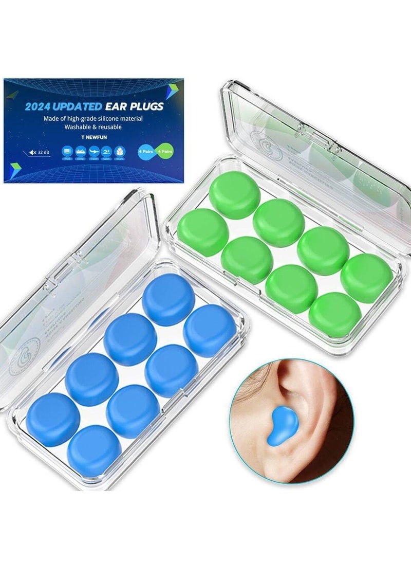 Generic Silicone Ear Plugs - Reusable Noise Cancelling Earplugs for Sleeping, Swimming, Travel & Snoring - Moldable Soft Ear Protection (16 Pairs)  - Image 1