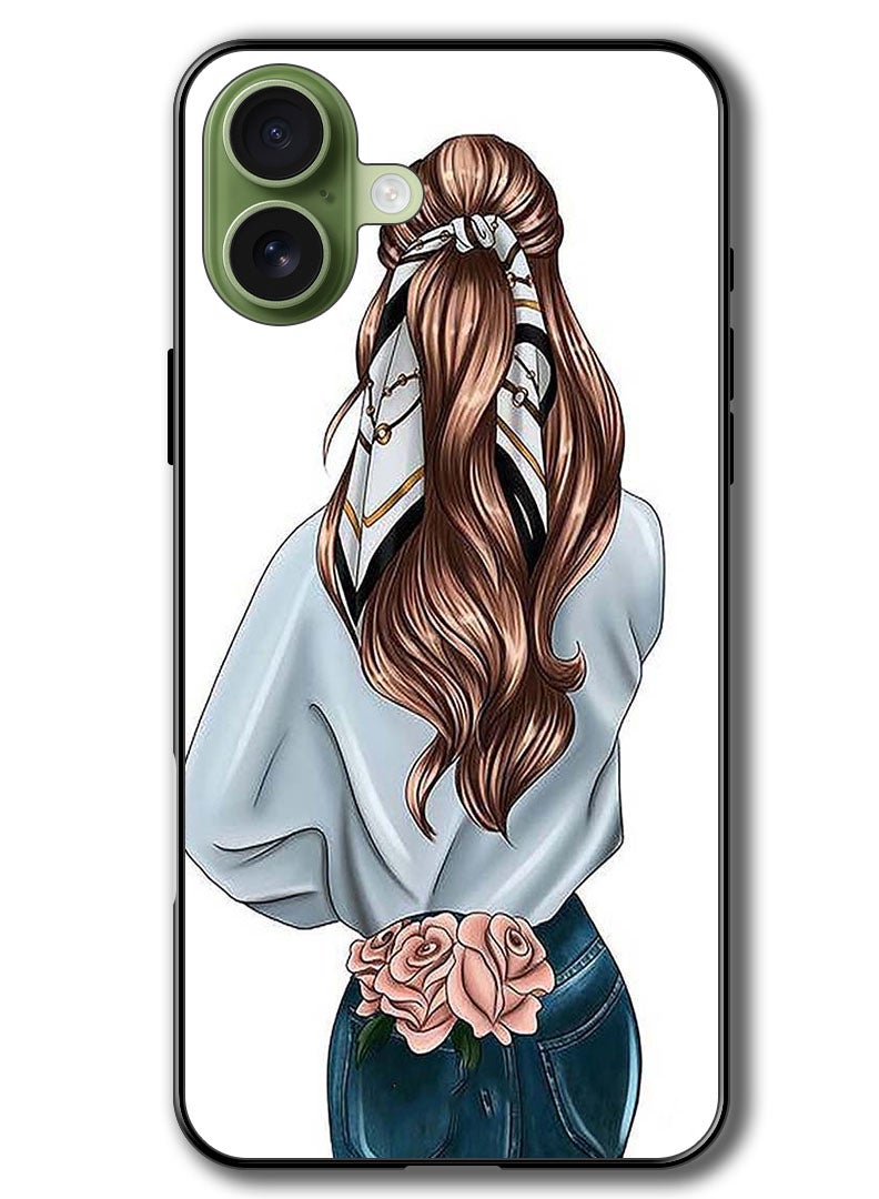 Theodor Case Compatible with Apple iPhone 17 6.3 Inch Protection Shockproof Bumper Cover Pink Rose Girl - Image 1