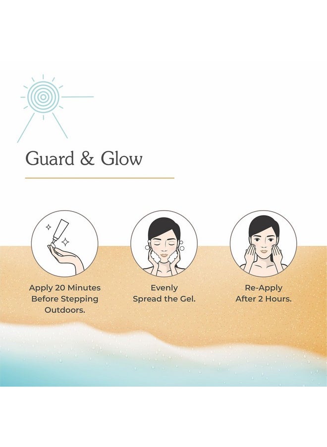Brinton جل واقي من الشمس Uv Doux SPF 50 Pa+++ ذو أساس معدني بدون طبقة بيضاء، واقي من الشمس تم اختباره سريريًا مع أكسيد الزنك ملون ومقاوم للماء، حماية من الأشعة فوق البنفسجية UVA وB للرجال والنساء والأطفال 50 جرام  - Image 3