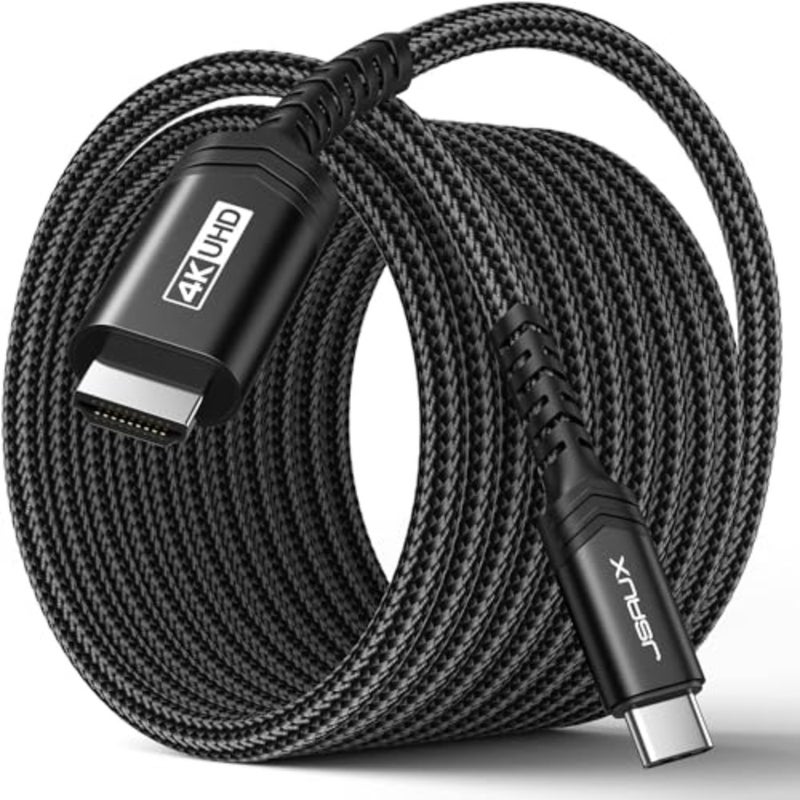 USB C to HDMI Cable 3M, HDMI to USB C 3.1 Cable 4K@60Hz, Type C to HDMI 2.0 Cord Thunderbolt 3/4 Compatible with iPhone 17 Pro Max/16 Pro/15, MacBook Pro/Air, Galaxy S8-S24, iPad Pro, iMac-Black - Image 1