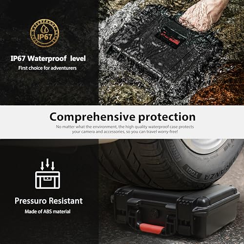 STARTRC VCR Hard Case for Insta360 ACE Pro 2, Double Layers IP67 Waterproof Shockproof Large Capacity Carrying Compatible for Insta 360 ACE Pro 2 Dive Case Accessories, Elegant Black - Image 4