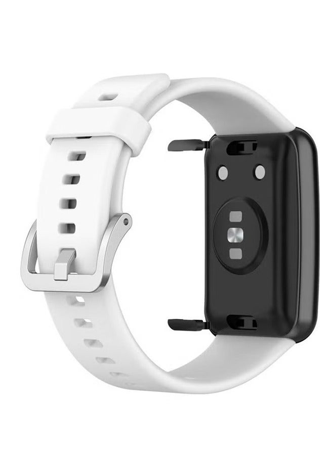 FITME Replacement Band for Huawei Watch Fit, Silicone Replacement Sport Wristband for Huawei Watch Fit, TIA-B09/TIA-B19, White - Image 3
