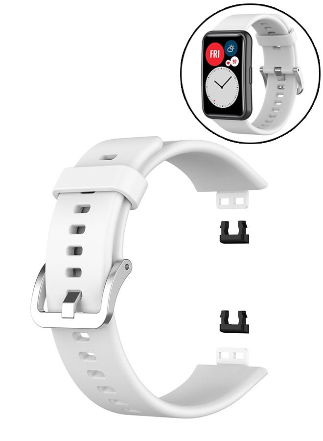 FITME Replacement Band for Huawei Watch Fit, Silicone Replacement Sport Wristband for Huawei Watch Fit, TIA-B09/TIA-B19, White - Image 1