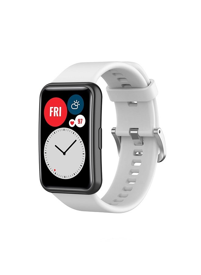 FITME Replacement Band for Huawei Watch Fit, Silicone Replacement Sport Wristband for Huawei Watch Fit, TIA-B09/TIA-B19, White - Image 4