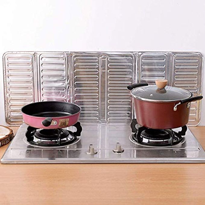 FEOOWV 2Pcs Disposable Oil Splash Guard Aluminum Foil Gas Stove Oil Splatter Screen Board Cooking Frying Oil-Proof Splash Kitchen Tool Suitable for kitchen and dining room(Silver) - Image 3