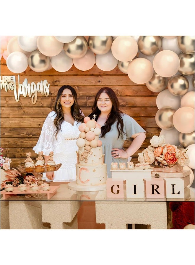 76pcs 12 Inches Sand White Gold Balloons Set for Birthday Wedding Engagement Baby Shower Party Decoration - Image 4