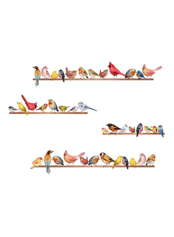 SUPERDANT Watercolor Birds Wall Stickers Animals Vinyl Art Wall Sticker Birds On Wire Diy Murals Wallpaper Decor For Kids Bedroom Living Room Nursery Decoration - Image 1