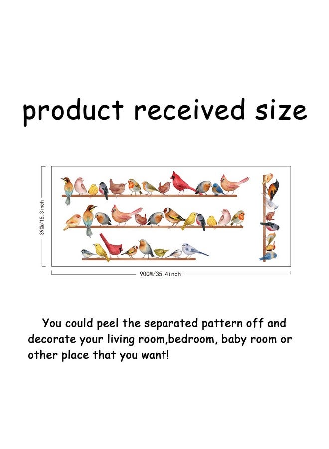 SUPERDANT Watercolor Birds Wall Stickers Animals Vinyl Art Wall Sticker Birds On Wire Diy Murals Wallpaper Decor For Kids Bedroom Living Room Nursery Decoration - Image 2