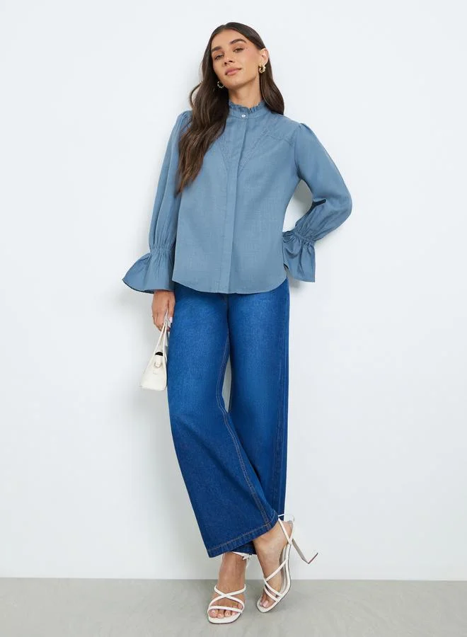 ستايلي بلوزة بتفاصيل دانتيل