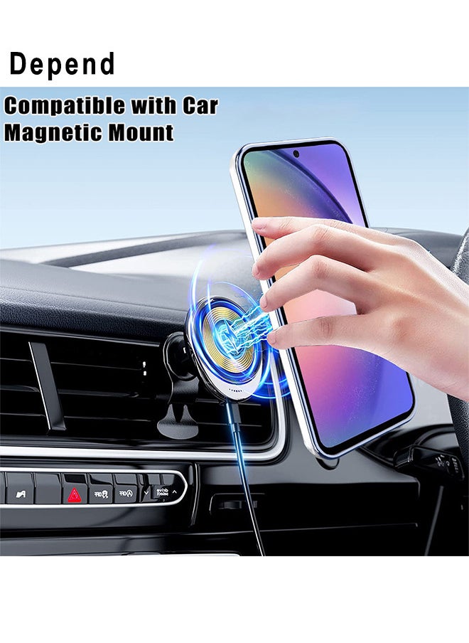 Depend Magnetic Phone Ring Holder Shockproof Protective Case Cover For Samsung Galaxy A55 Blue/Clear  - Image 3