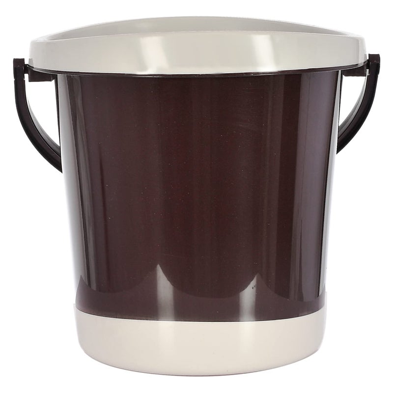 Kuber Industries Multiuses Plastic Bucket with Handle 18 litre Brown46KM0353 Standard - Image 3
