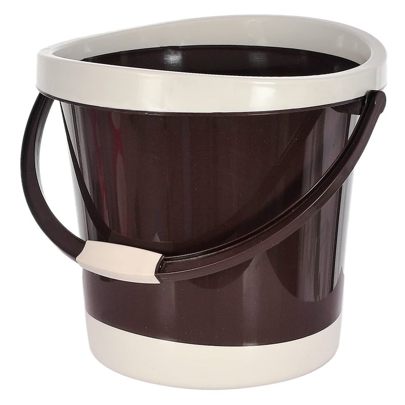 Kuber Industries Multiuses Plastic Bucket with Handle 18 litre Brown46KM0353 Standard - Image 1