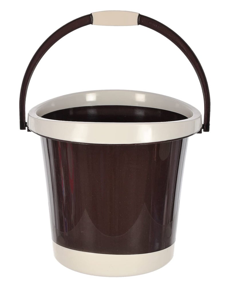 Kuber Industries Multiuses Plastic Bucket with Handle 18 litre Brown46KM0353 Standard - Image 2