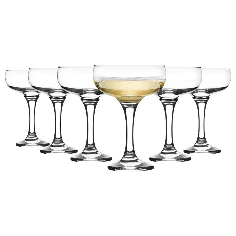 LAV Small Champagne Coupe Cocktail Glasses Set of 6 Margarita Martini Wine Cute Vintage Glassware 79 oz Elegant Classy Birthday Bachelorette Party Gift Bride Champagne Tower Home Bar