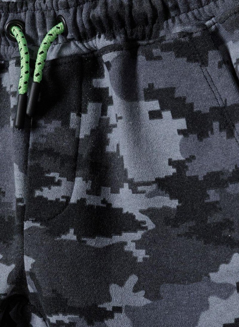 MINOTI Boys printed camo shorts black - Image 4