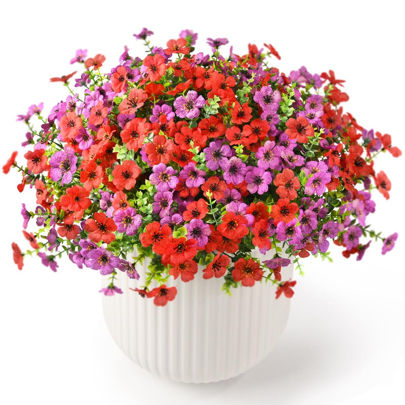 ZFProcess Artificial Flowers Faux Plants Outdoor Fake Flowers Spring Decor,12 Bundles Realistic Plastic Plant Colorful Daisy UV Resistant for Porch Patio Home Yard Garden Window Box Pot Planters - Image 2