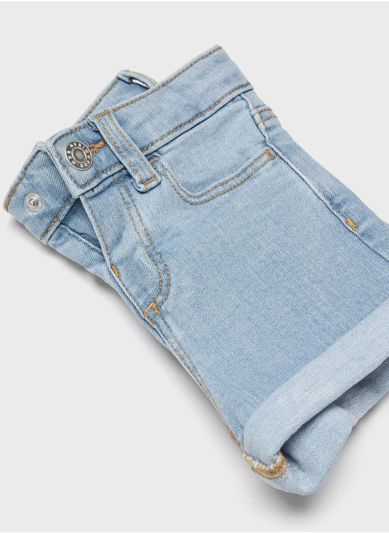 MANGO Kids Rolled-Up Hem Denim Shorts