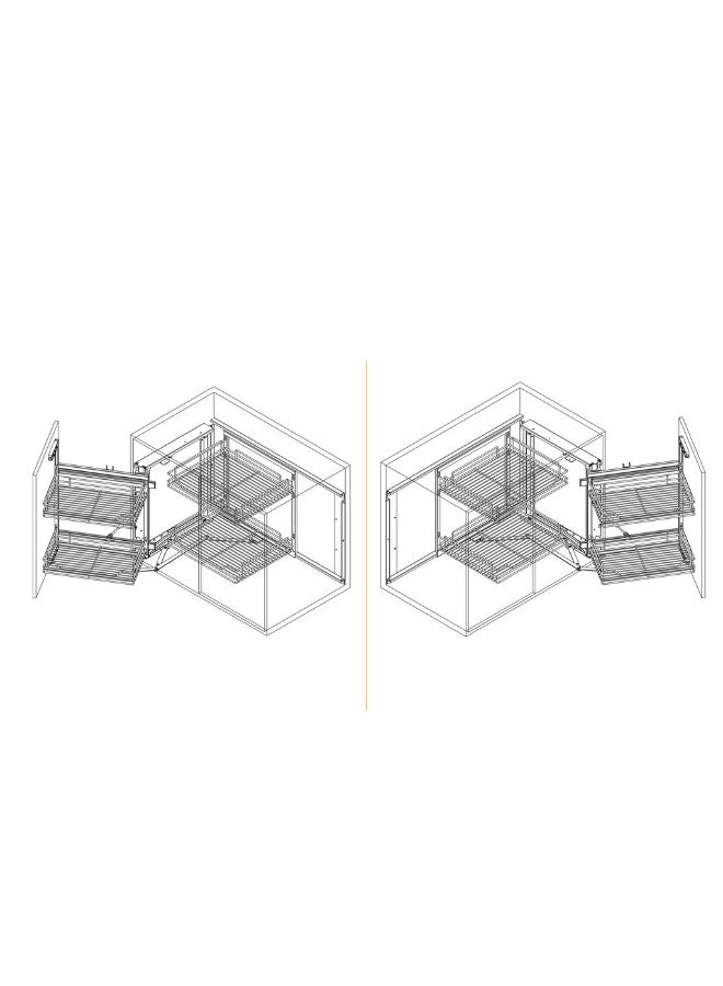 Zeeco 15" Stainless Steel Blind Corner Organizers, Magic Corner Base Cabinet Pull out Right & Left, 2 Tier Pull out Cabinet Organizer for Kitchen Cabinet, Silver - Image 5