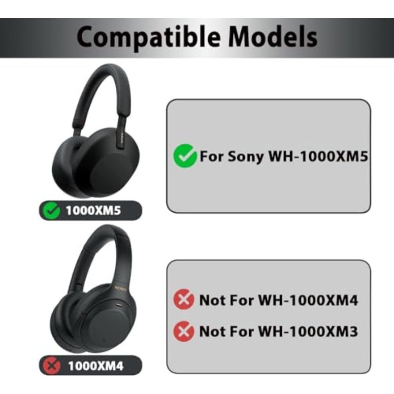 Adhiper XM5 Replacement Ear Pads for Sony WH-1000XM5 WH1000XM5 Noise Cancelling Headphones Upgraded Cooling Gel Earpads with Foam - Image 3
