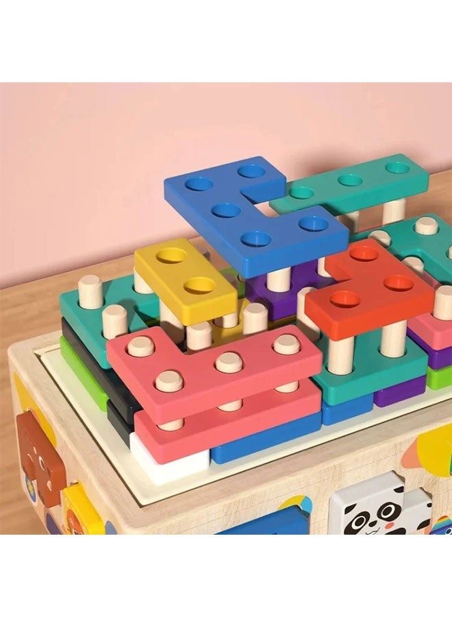 Aurlar Montessori Wooden Educational Toys for Toddlers Age 2-5, Shape Sorting and Stacking Learning Set, Ideal Gift for Boys and Girls - Image 5
