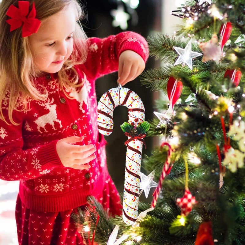 Partysanthe PS 2pcs Candy Cane Christmas Decorations Christmas Candy Cane Hanging Ornaments Christmas Tree Decorations for Home Indoor Outdoor Red and White Pack of 2pcs - Image 5