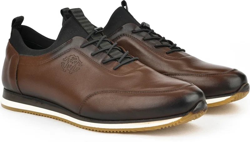 زيا , Men's Genuine Leather Large Size Shoes 133745Z0807 Brown