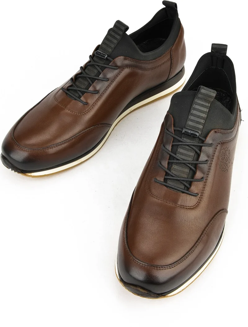 زيا , Men's Genuine Leather Large Size Shoes 133745Z0807 Brown