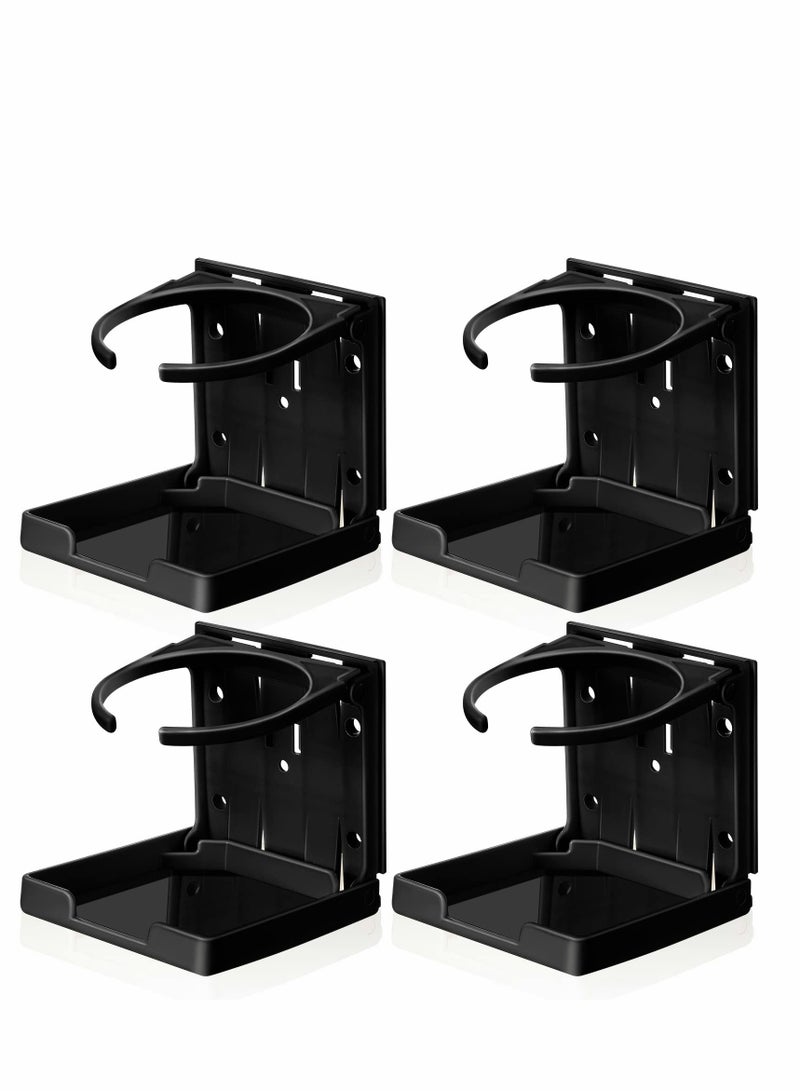Excefore Boat Cup Holder, Drink Holder Folding Can Hold Mugs, Make Great Extra Cupholders for Cars, Trucks, RVs, Vans, Boats and Much More, Black - Image 1