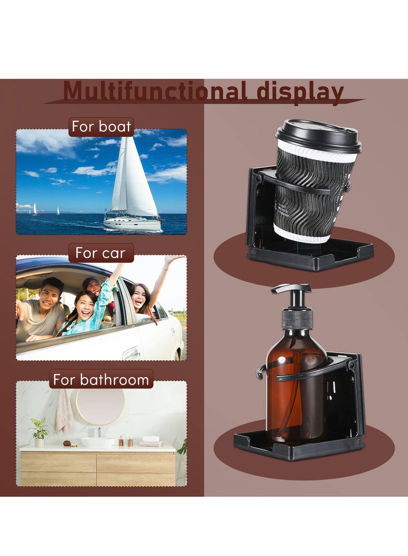 Excefore Boat Cup Holder, Drink Holder Folding Can Hold Mugs, Make Great Extra Cupholders for Cars, Trucks, RVs, Vans, Boats and Much More, Black - Image 5