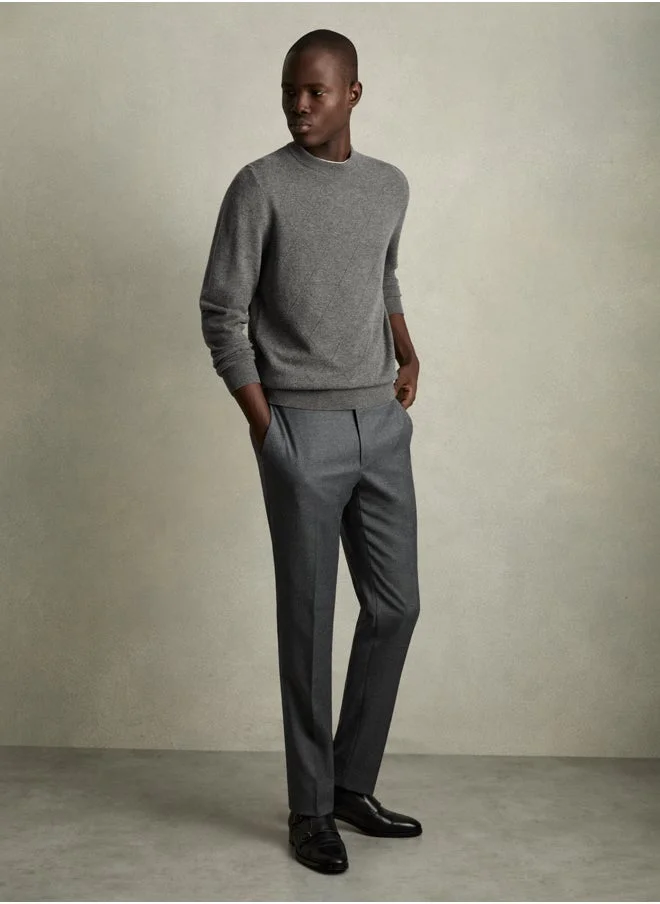 REISS Ls Argyle Crew Neck Jumper