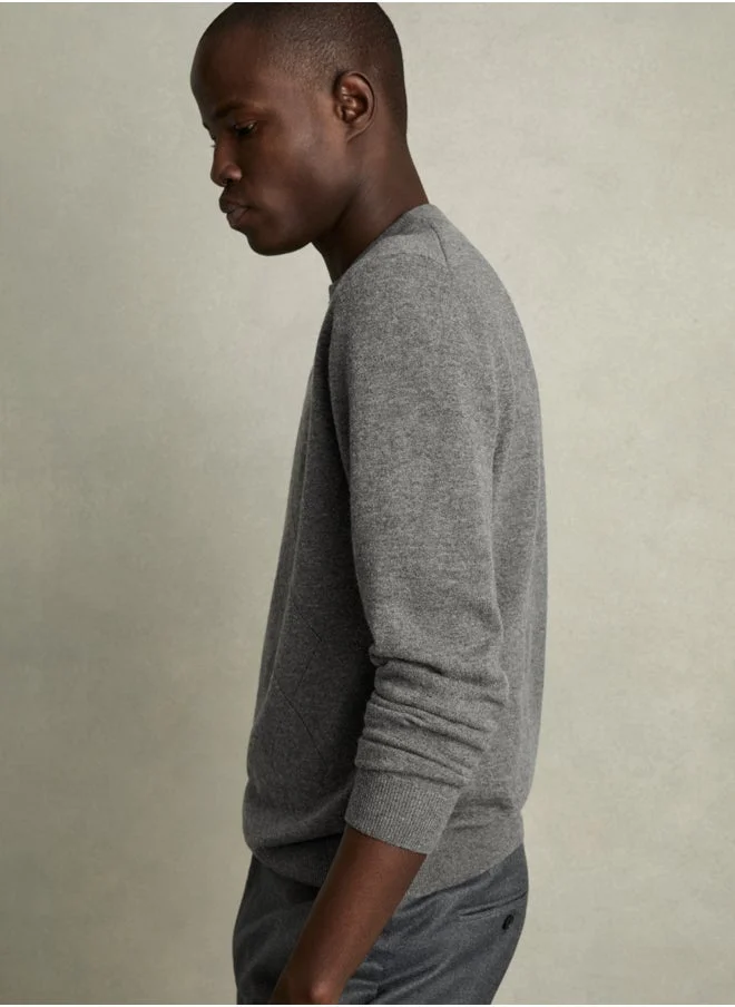 REISS Ls Argyle Crew Neck Jumper