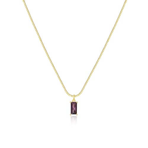 FUNEIA Diamond Necklaces for Women 14K Gold Plated Emerald Birthstone Necklace for Women Mothers Dainty Gold Necklace Blue Green Cubic Zirconia Pendant Necklace Birthday Gifts Jewelry - Image 1