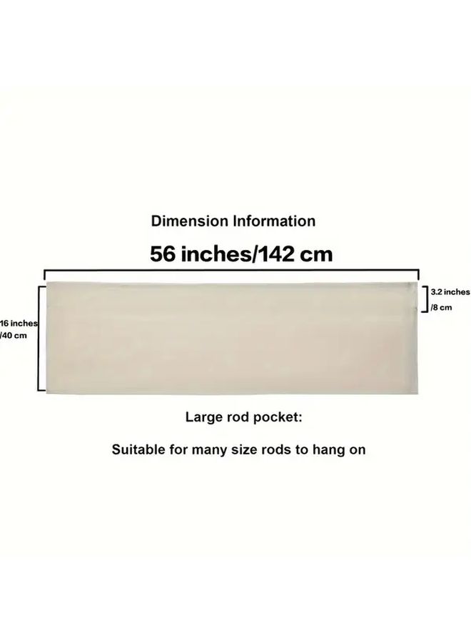 Brown Farmhouse Valance Lined Rod Pocket Cafe Curtain For Kitchen Bedroom Living Room - Image 3