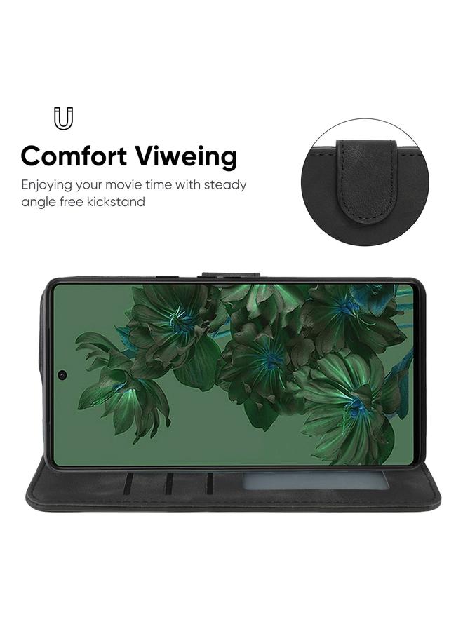 Green Tiger Case For Google Pixel 7a Skin Feel Geometric Lines Leather Phone Case - Image 4