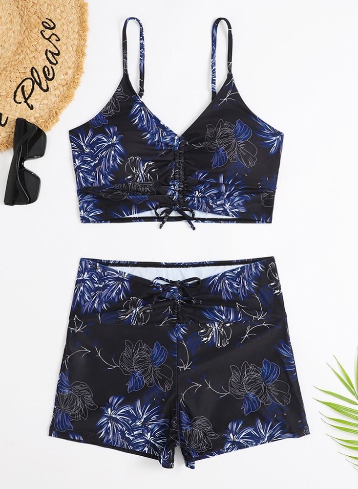 Loquat 2 Piece Boxer Swimsuit Beach Bikini 