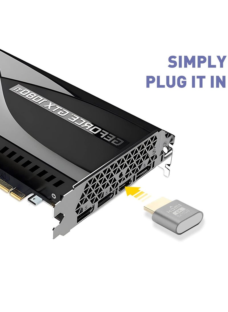 3 Pack 4K HDMI Dummy Plug Virtual Monitor Display Emulator 4K Display Emulator Supports up to 3840x2160@60Hz 1080@120Hz Headless Display Adapter Compatible with Windows Mac OSX Linux