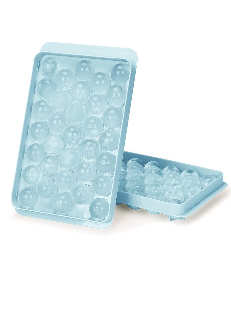 Excefore - Round Ice Cube Tray,Ice Ball Maker Mold for Freezer,Easy to release Mini Circle Tray Making 1 in X 66PCS Sphere Chilling Tea & Coffee (2 Sets, Blue) - Image 1
