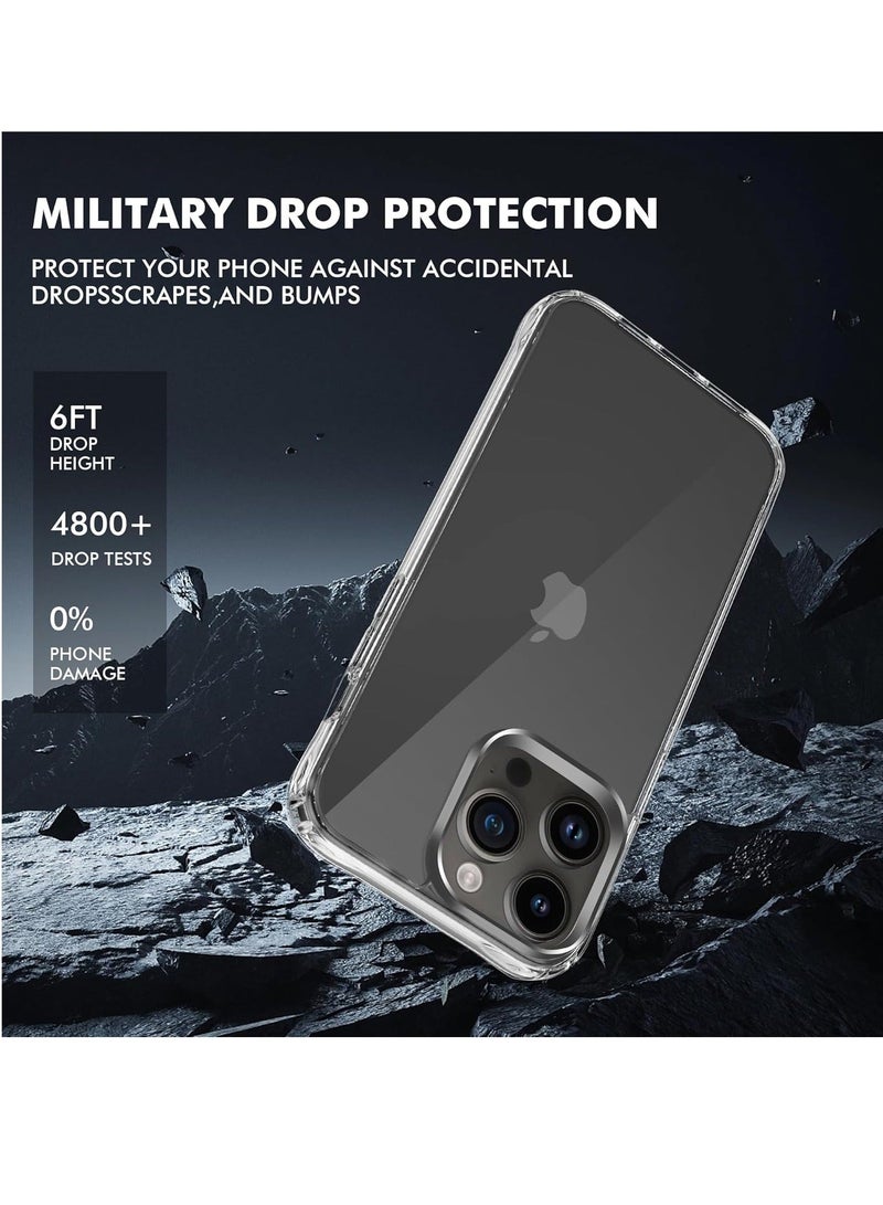 MUNTAQI iPhone 14 Pro Clear 5-in-1 Case – Non-Yellowing, Includes 2X Tempered Glass Screen Protectors & 2X Camera Lens Protectors, Shockproof with Air-Guard Corners - Image 3