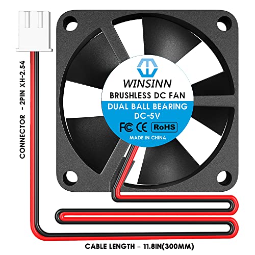 WINSINN 35mm Fan 5V Dual Ball Bearing Brushless 3510 35x10mm - High Speed (Pack of 5Pcs) - Image 4